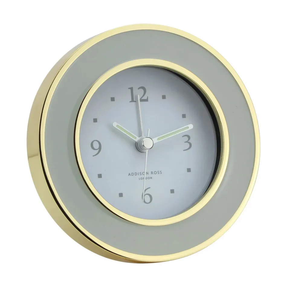 Stone Grey & Gold Round Alarm Clock