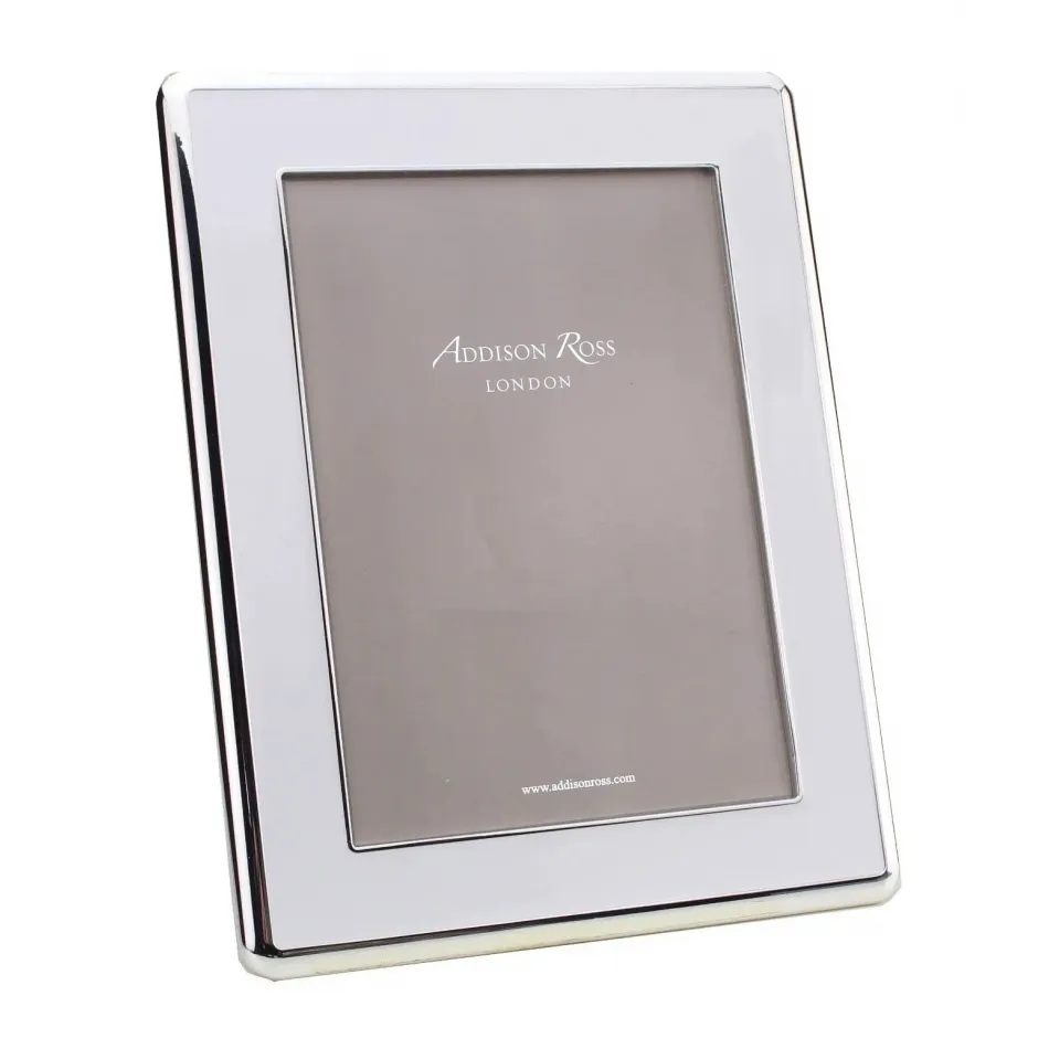 Silver & White Wide Curved Enamel Picture Frame 8 x 10 in