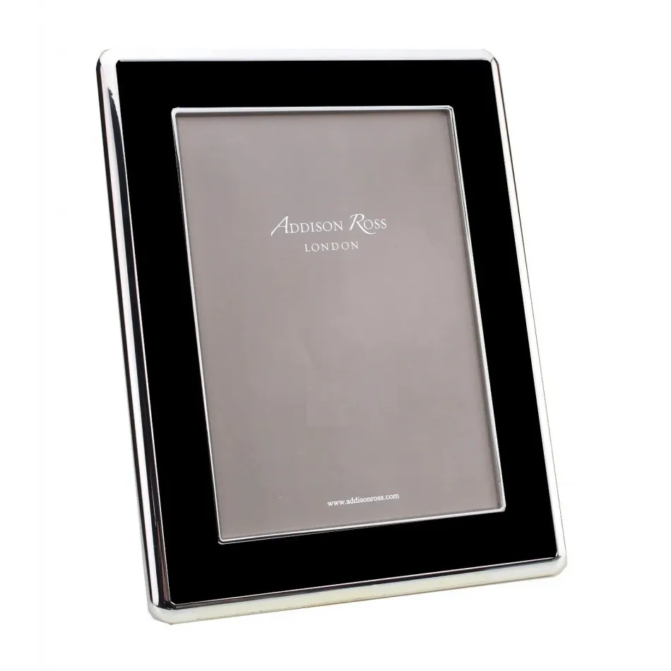 Silver & Black Wide Curved Enamel Picture Frame 8 x 10 in