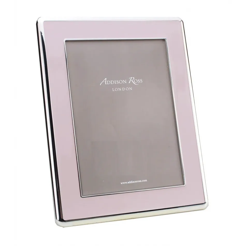 Silver & Pale Pink Wide Curved Enamel Picture Frame 8 x 10 in