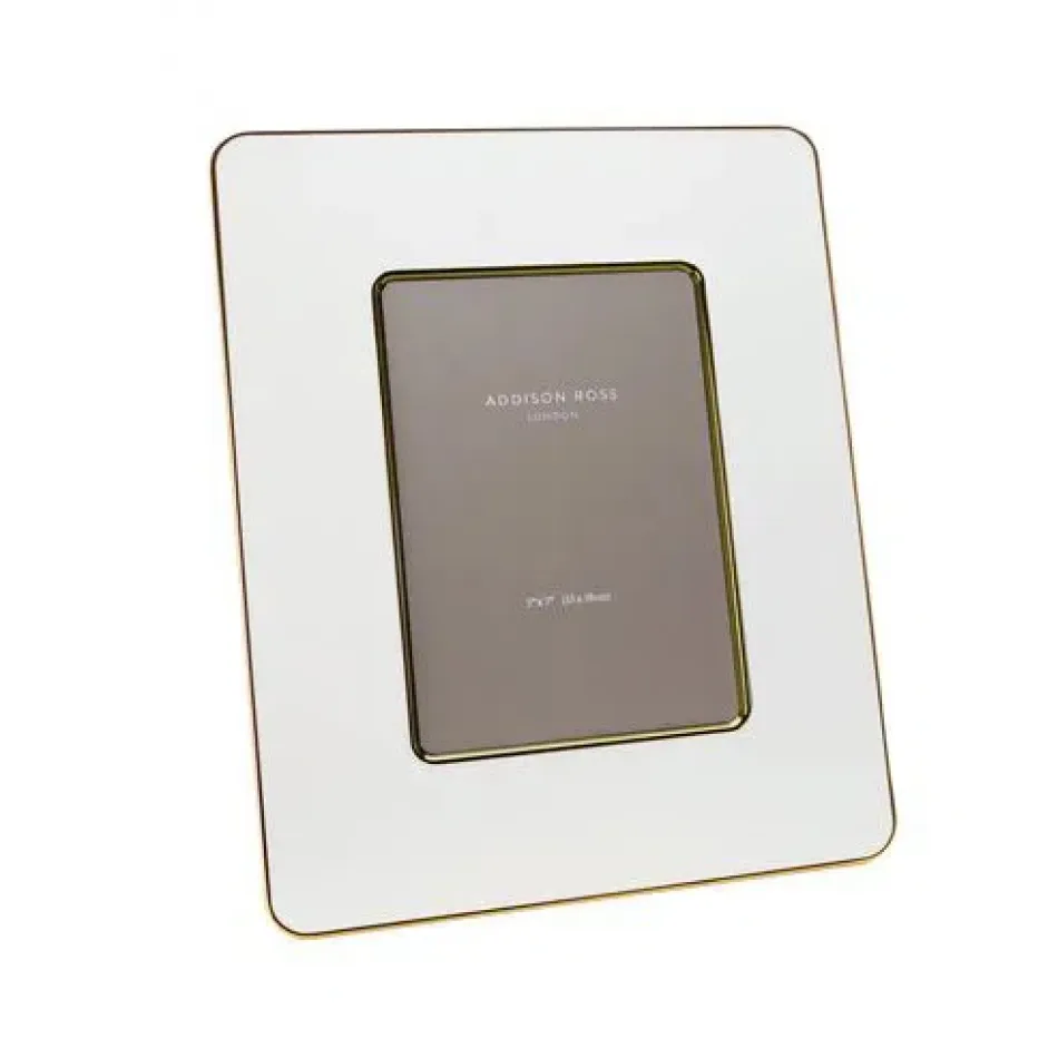 White & Gold Enamel Studio Photo Frame 5 x 7 in