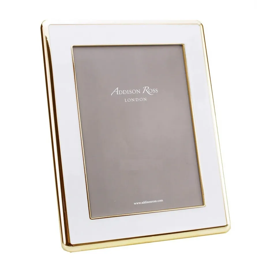 Gold & White Wide Curved Enamel Picture Frame 8 x 10 in