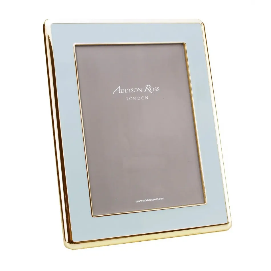 Gold & Powder Blue Wide Curved Enamel Picture Frame 8 x 10 in