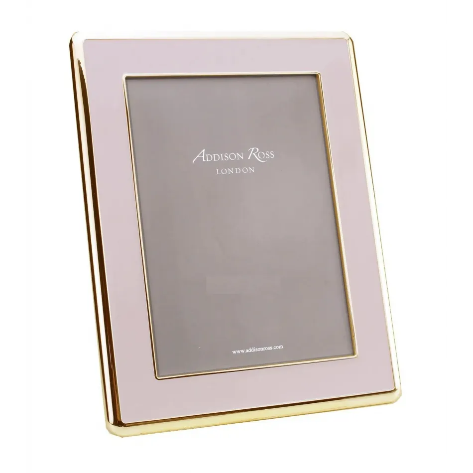 Gold & Pale Pink Wide Curved Enamel Picture Frame 4 x 6 in