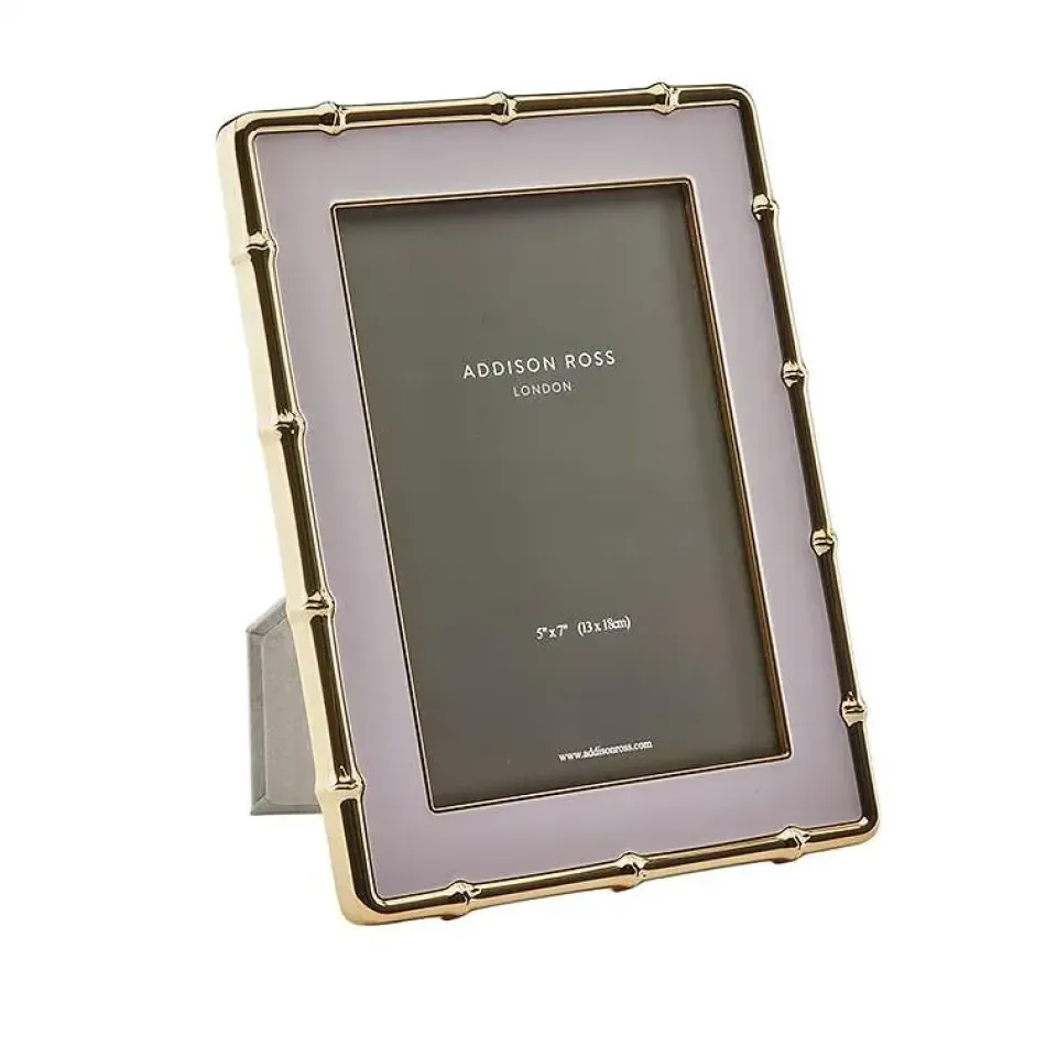 Bamboo Pale Pink & Gold Enamel Photo Frame 5 x 7 in
