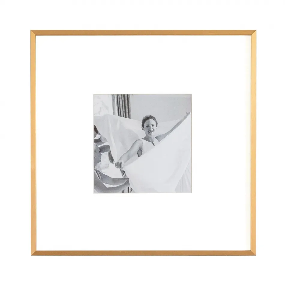 8x8 One Aperture Brushed Gold Metal Picture Frame