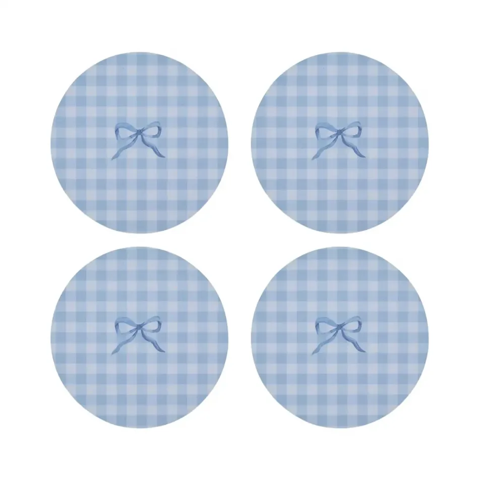Gingham Blue Coasters Set of 4