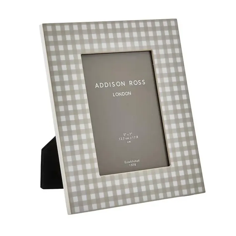Gingham Cappuccino Lacquer Photo Frame 5x7