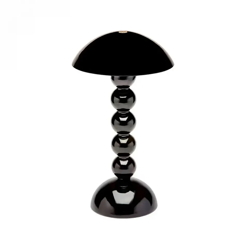 Bobbin Black Lacquer Rechargeable LED Lamp 30cm