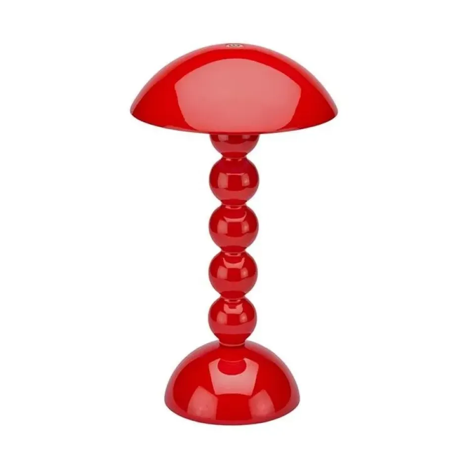 Bobbin Red Lacquer Rechargeable LED Lamp 30cm