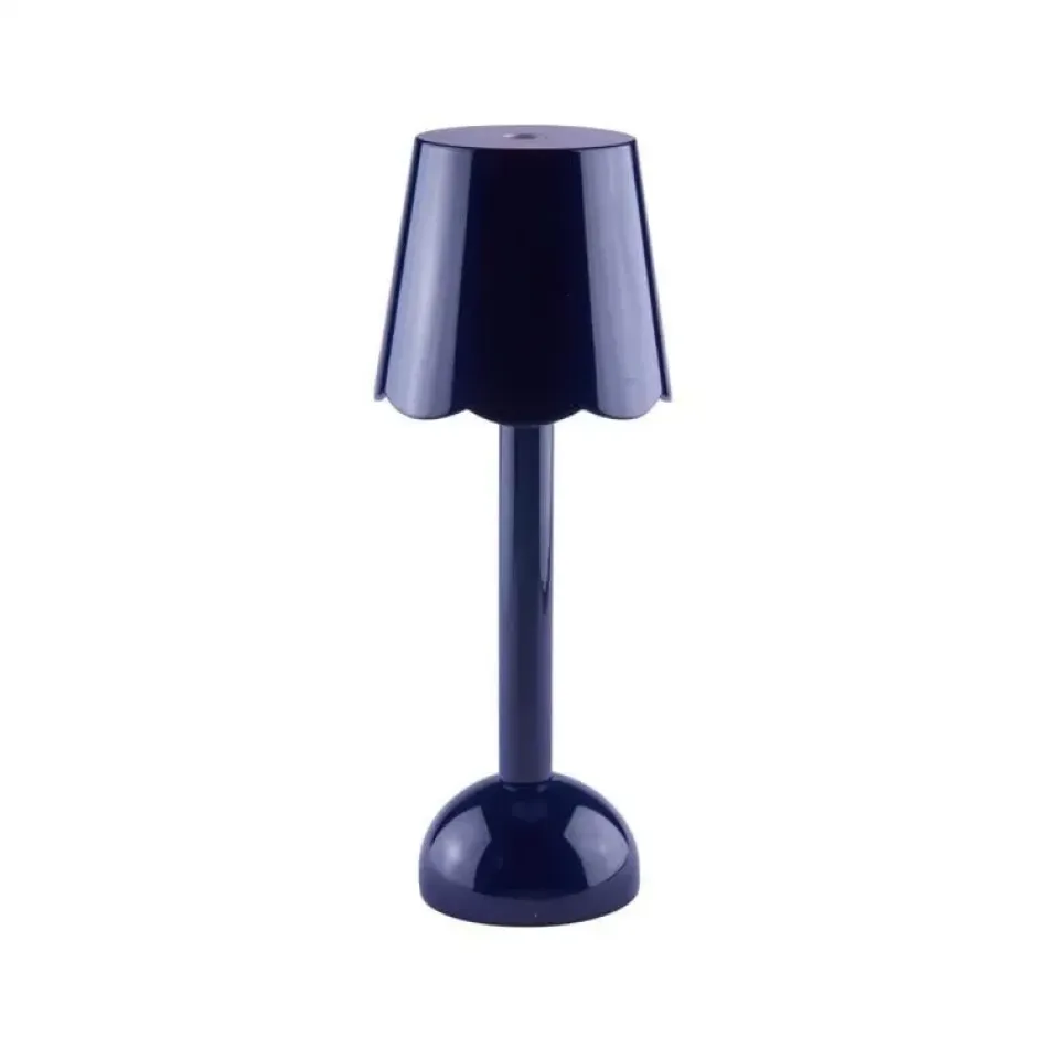 Scallop Navy Rechargeable LED Lamp 28cm