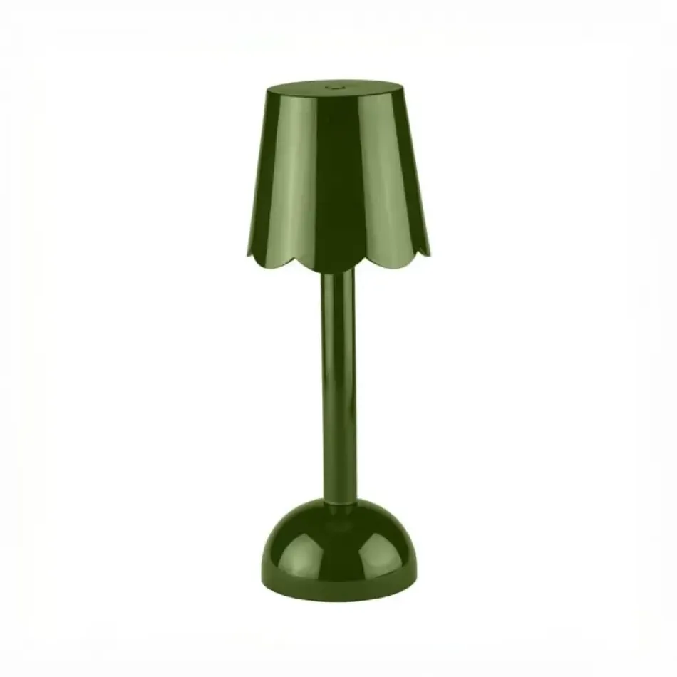Scallop Khaki Green Rechargeable LED Lamp 28cm