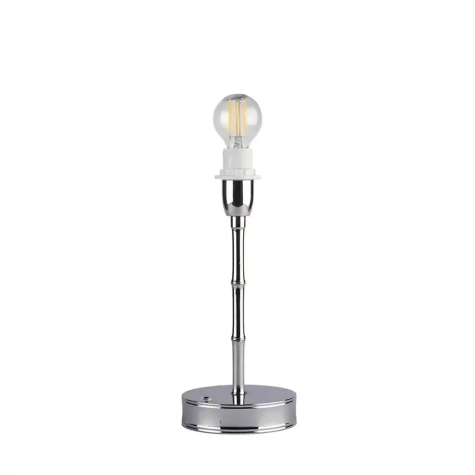 Bamboo Silver Rechargeable Lamp Base 25cm