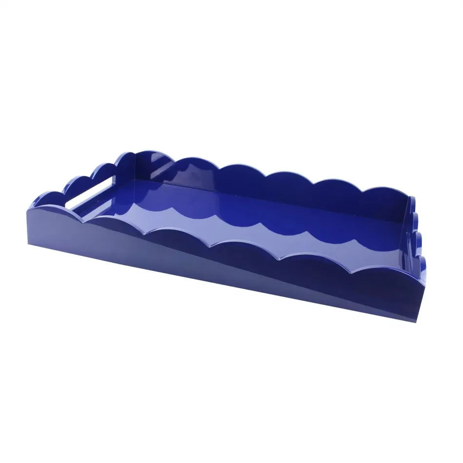 26 x 17 in Large Scalloped Tray Navy