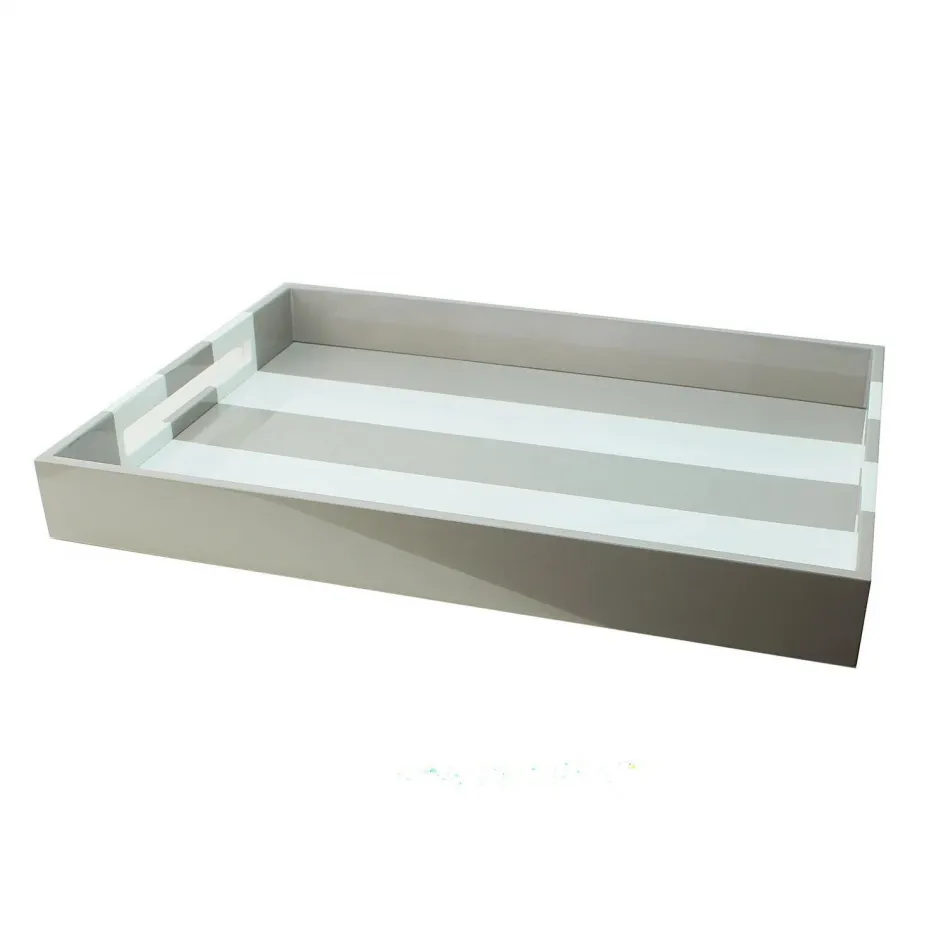 22 x 16 in Grey Stripe Tray
