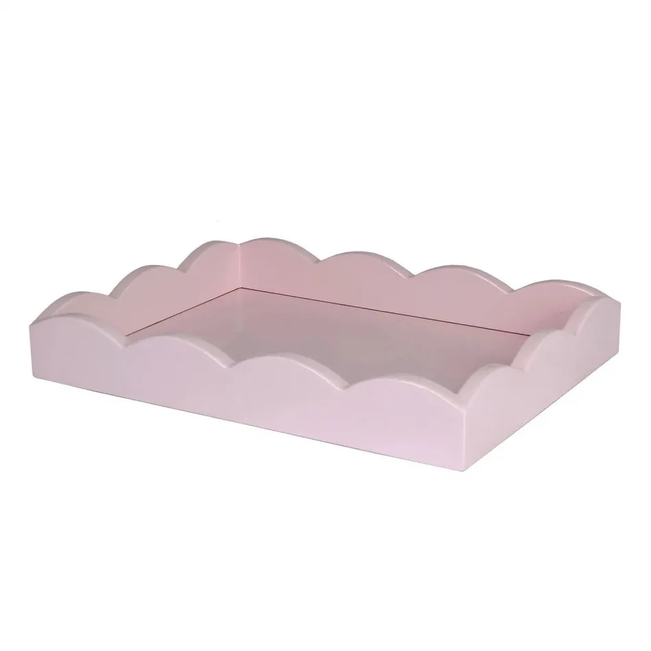 11 x 8 in Small Scalloped Tray Pale Pink