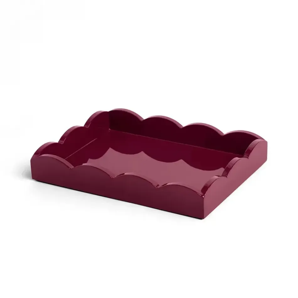 Lacquered Scalloped Cherry Tray Small