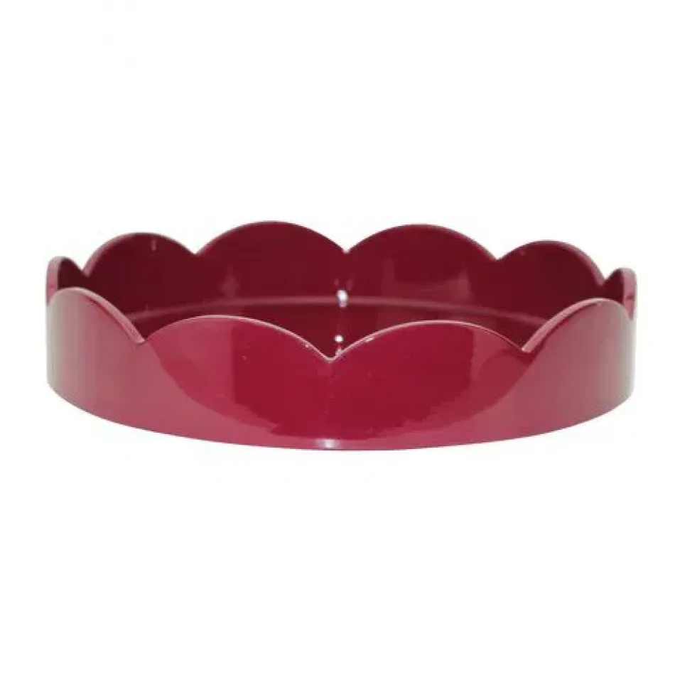 Cherry Red Small Round Scallop Tray