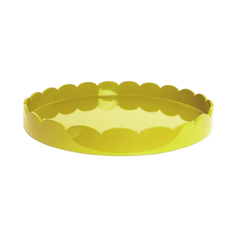16 x 16 in Medium Square Scalloped Tray Yellow