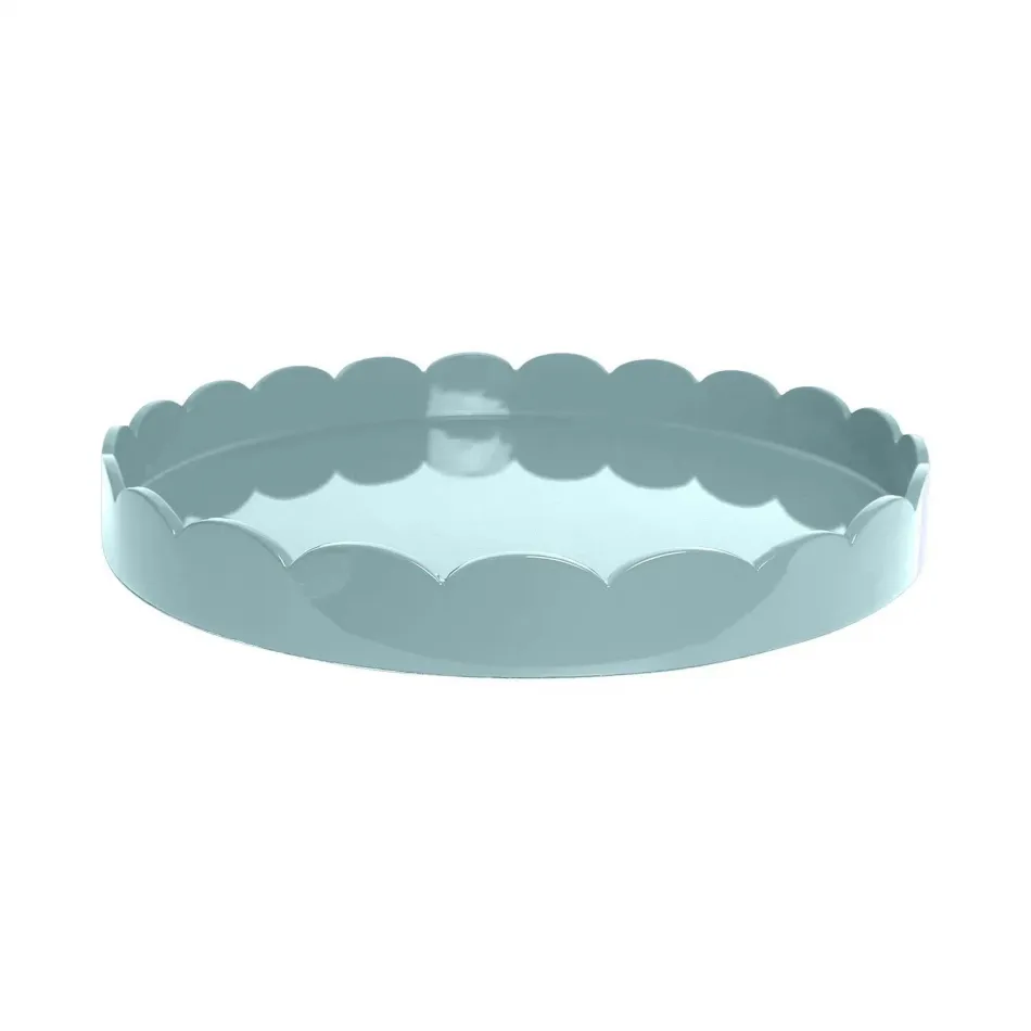 16 x 16 in Medium Square Scalloped Tray Eau De Nil