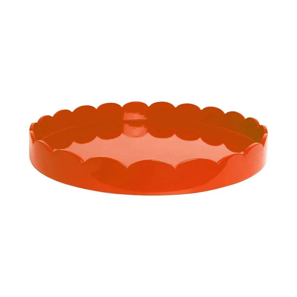 20 x 20 in Large Square Scalloped Tray Orange