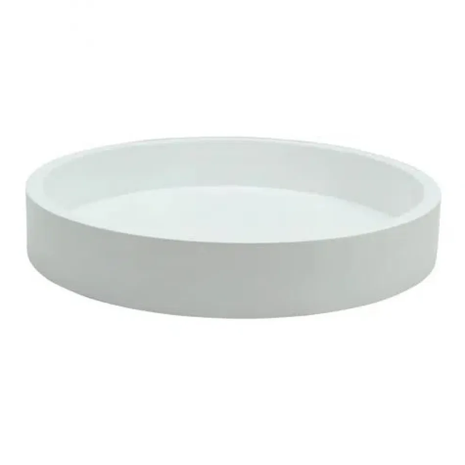 White Straight Sided Small Round Tray