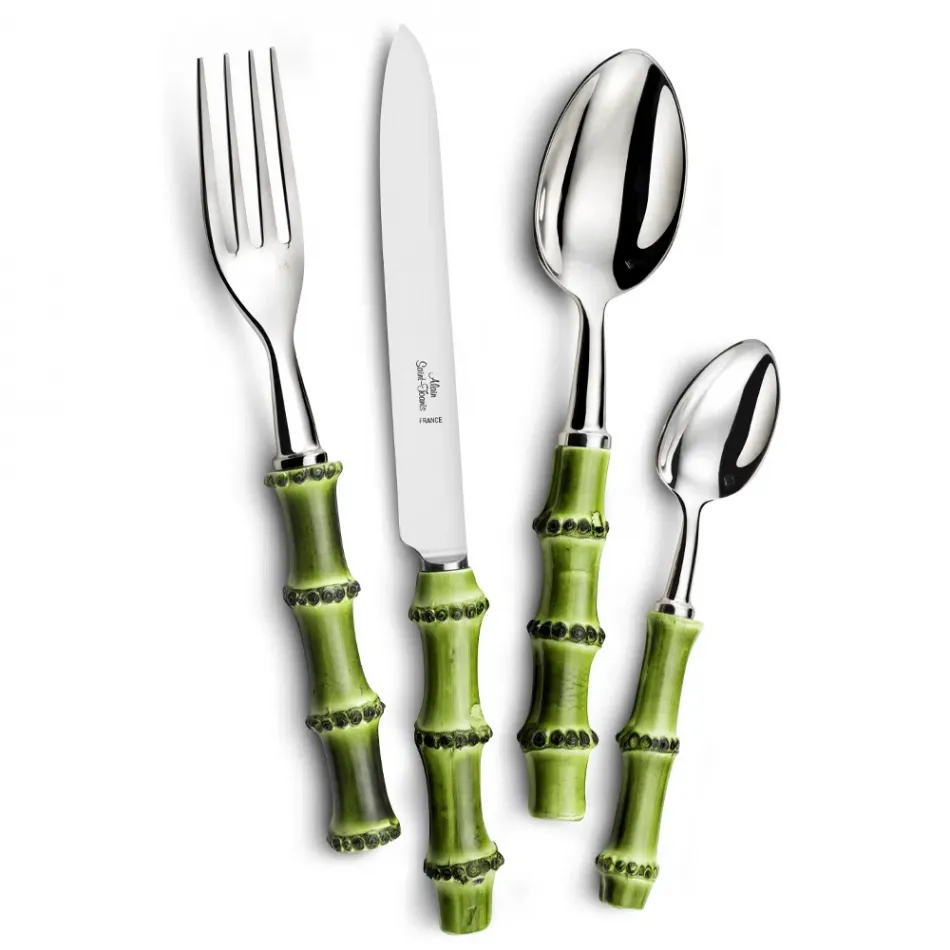 Bamboo Green Wood Stainless Fish Fork