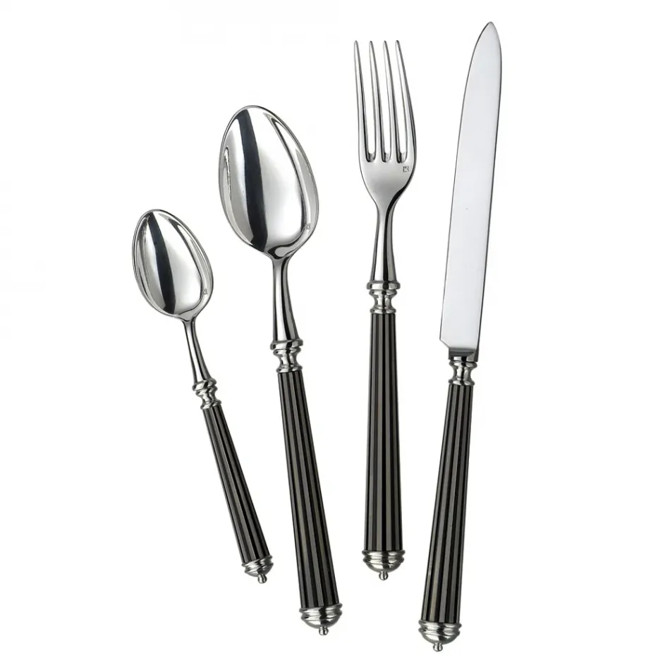 Lignes Black Silverplated Dinner Fork