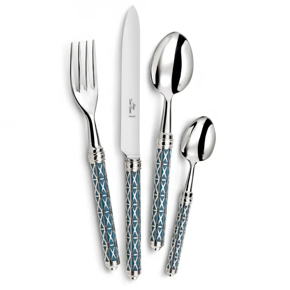 Louxor Silver/Blue Silverplated Serving Fork
