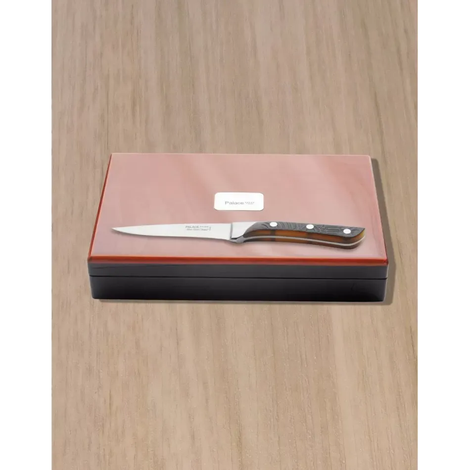 Palace 5 Stars Brown Bark 6 Steak Knives Deluxe Box