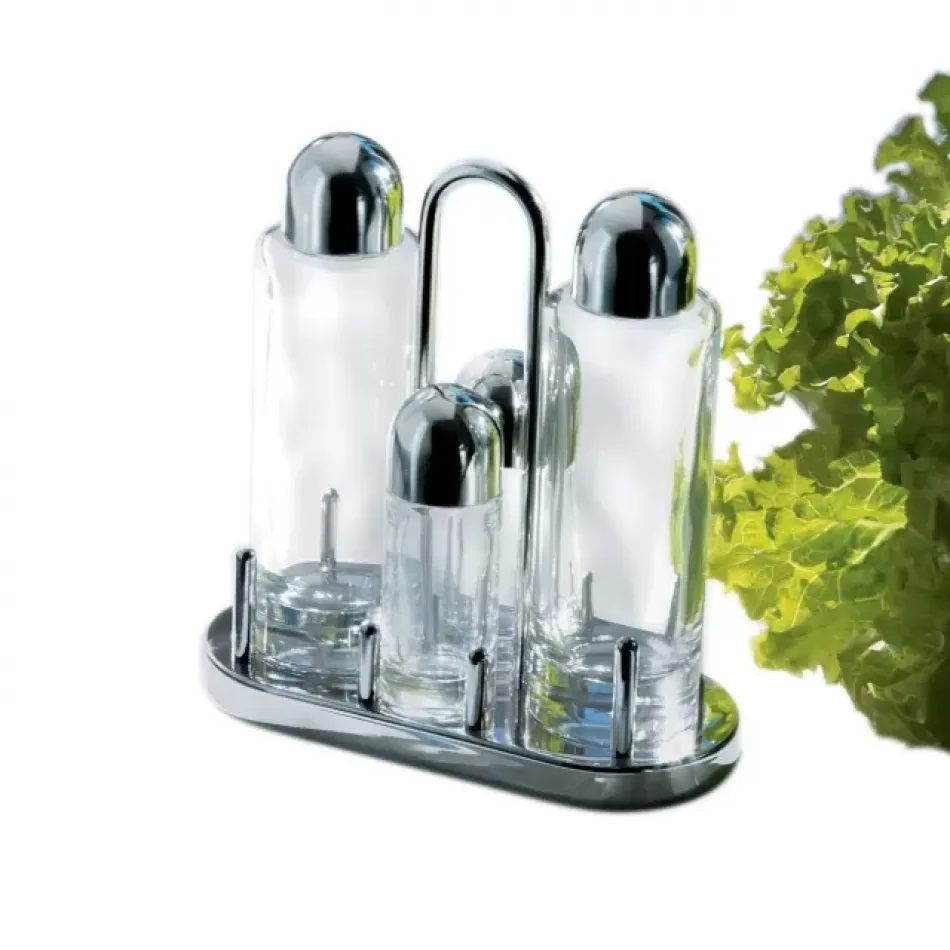 Ettore Sottsass 4 Piece Condiment Set With Carrier