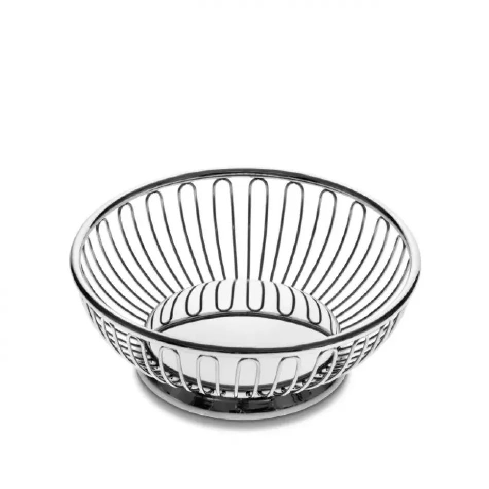 Metal Sleek Decorative Bowl In Stainless Steel 9.6 in Rd