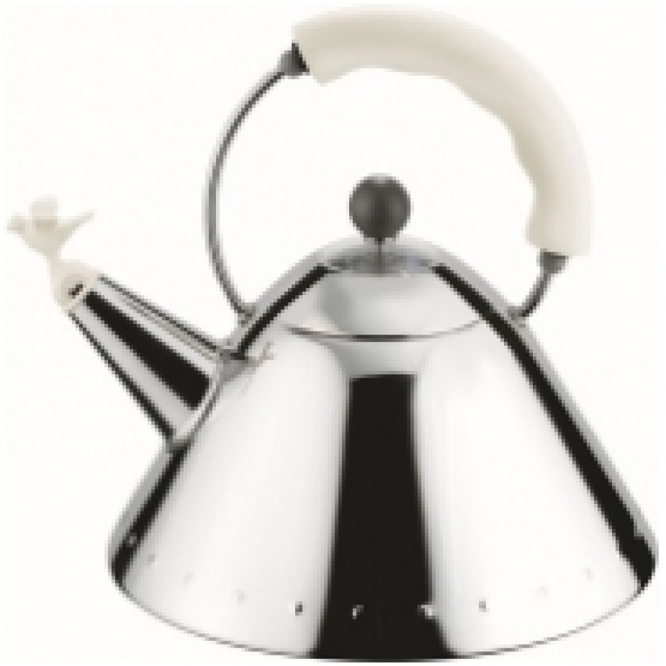 Michael Graves Stainless Steel Whistling Bird Kettle 68 oz White