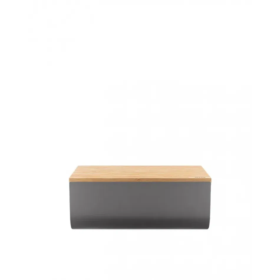 Mattina Steel Bread Box Storage Container - Dark Grey