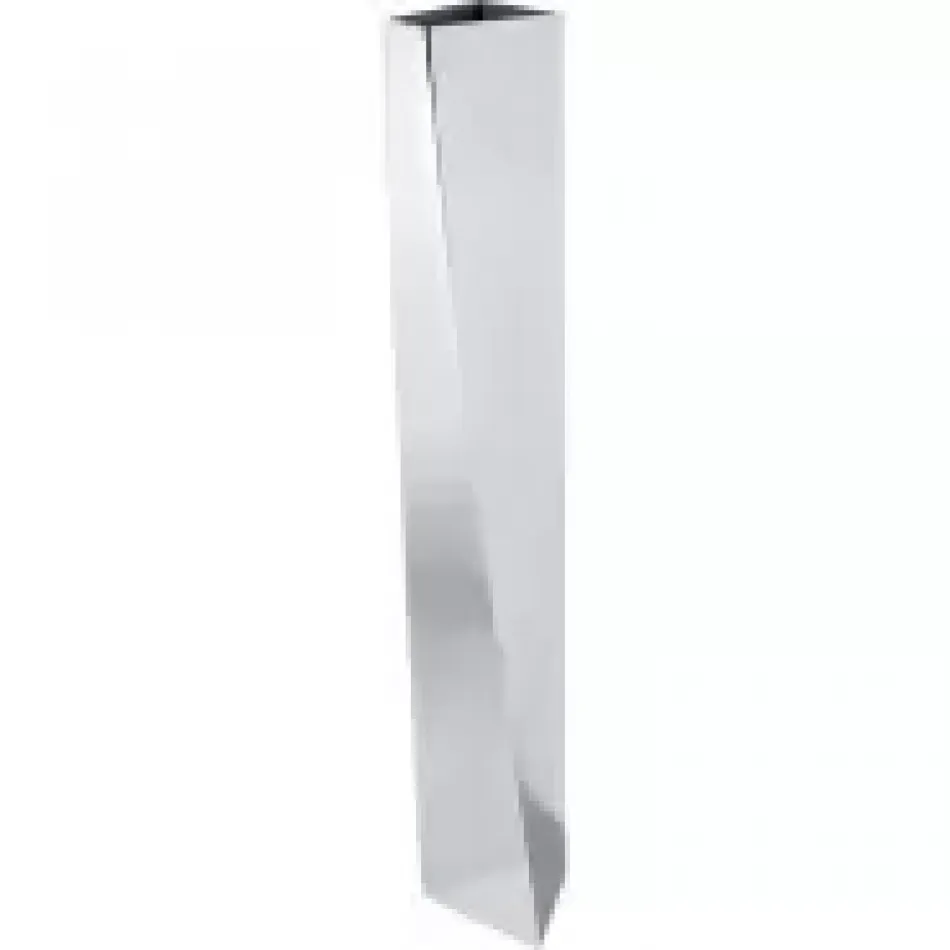 Zaha Hadid Crevasse Silver 16.54" Stainless Steel Table Vase