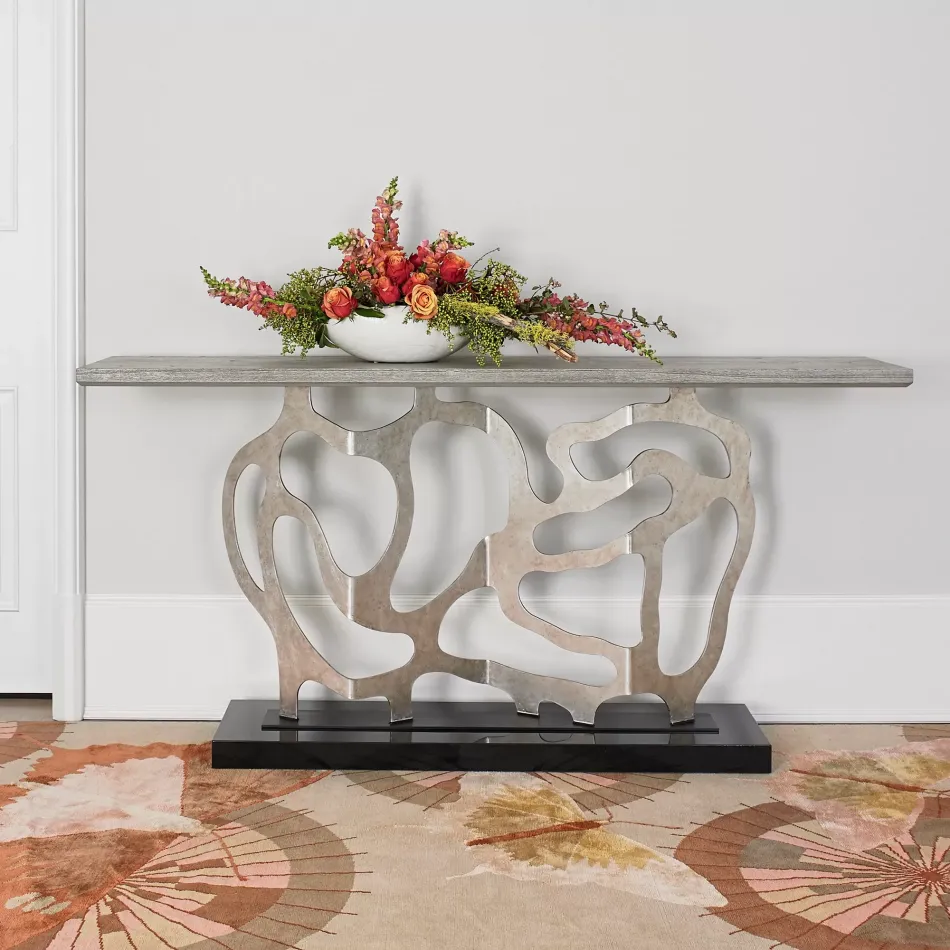 Sculpted Console Silver