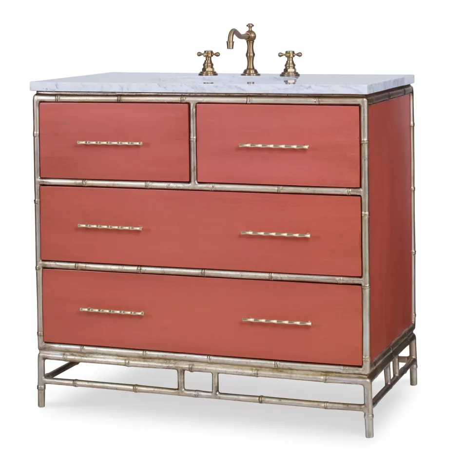 Chinoiserie 38" Single Bath Vanity Coral