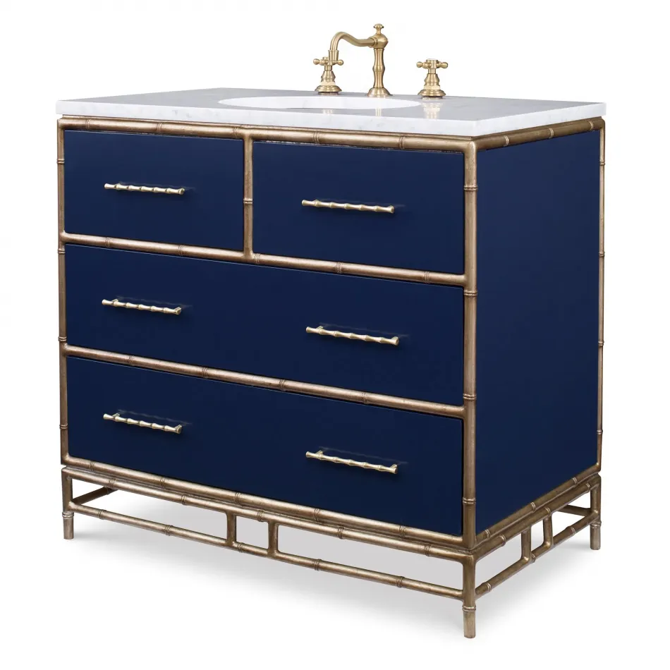 Chinoiserie Sink Chest Cadet Blue