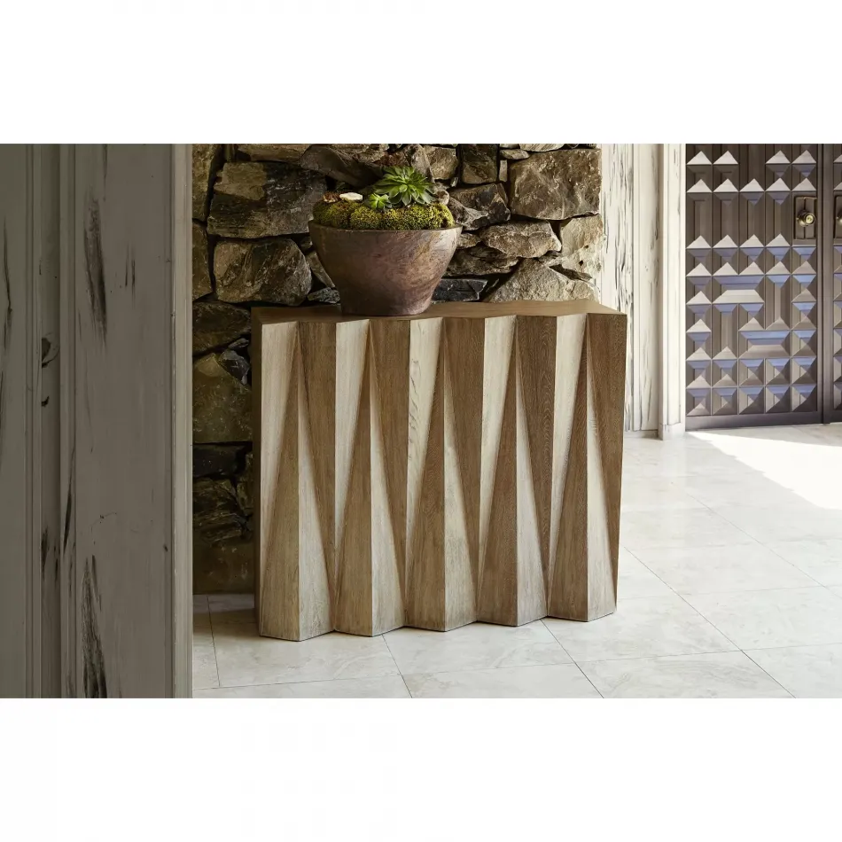 Accordion Console Table White Oak