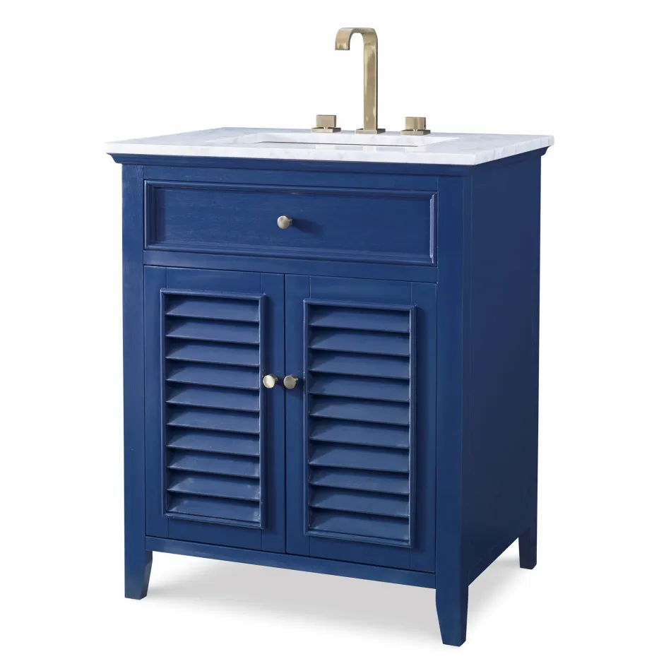 Louvered Medium 30" Single Bath Vanity Cadet Blue