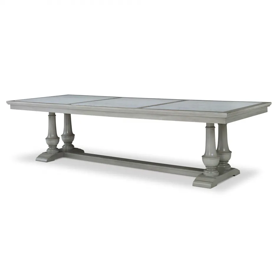 Harvest Dining Table (120" Marble Top) Ash Grey