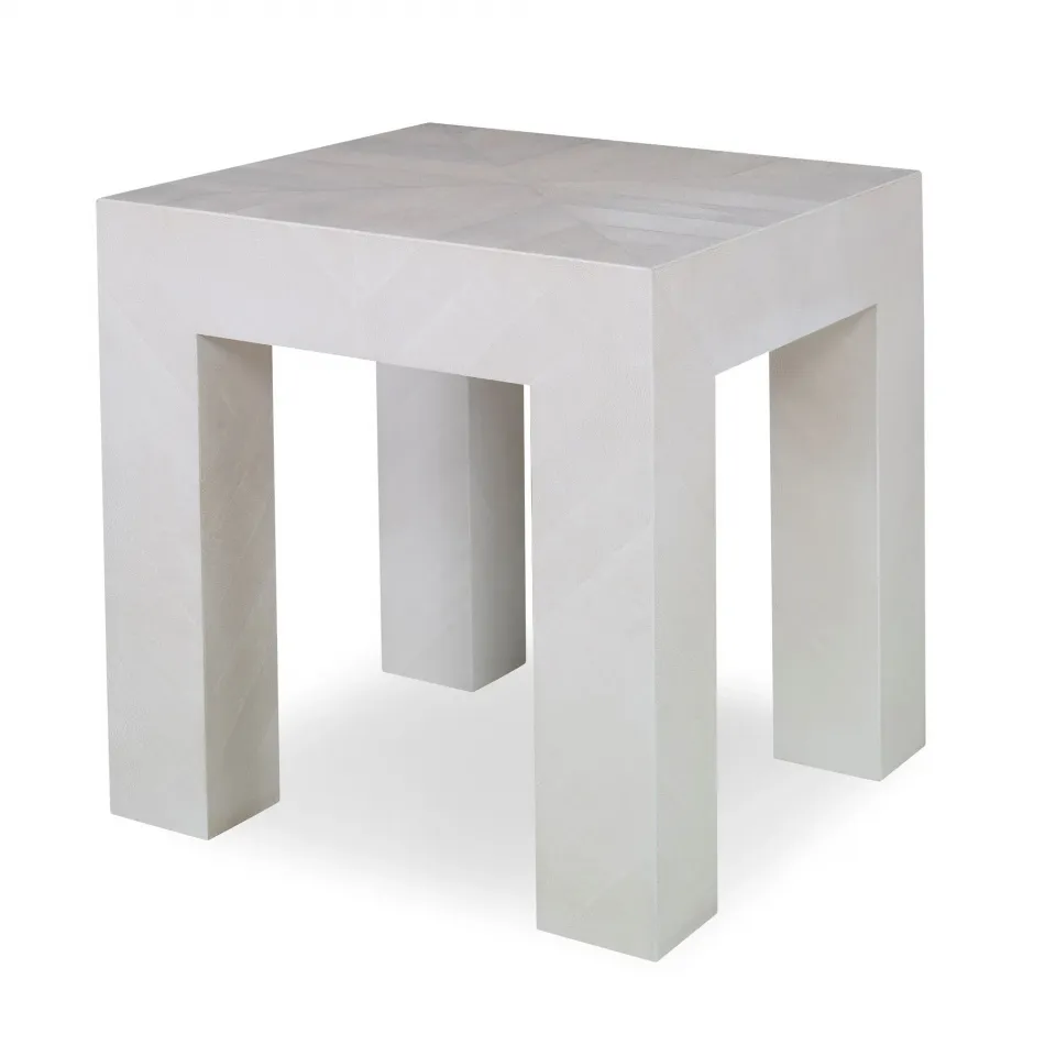 Caspian Shagreen End Table Linen