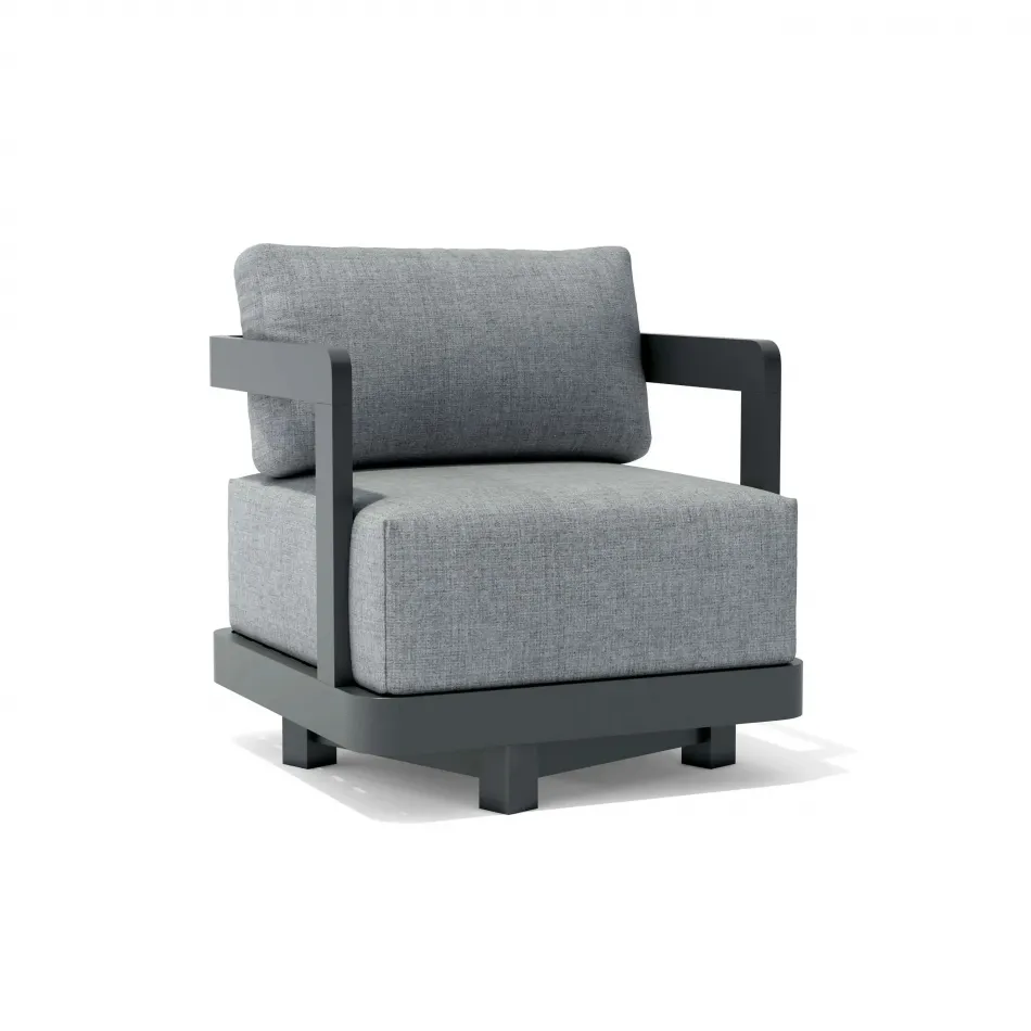 Outdoor Granada Deep Seating Aluminum Swivel Armchair