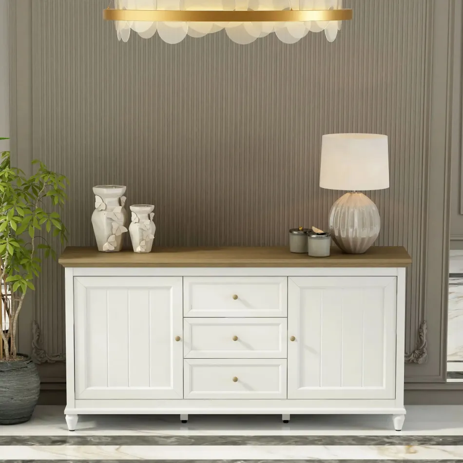 Chenon Sideboard - White & Brown