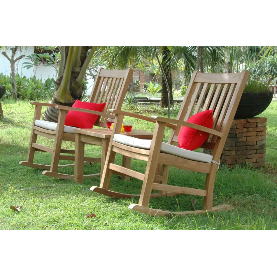 Outdoor Palm Beach Rocking Chairs 3-Pieces Set