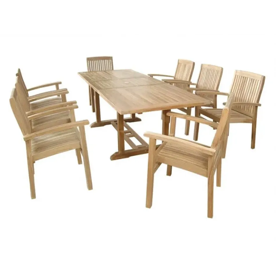 Bahama Stackable Sahara 9-Piece Rectangular Dining Set (SET-80)