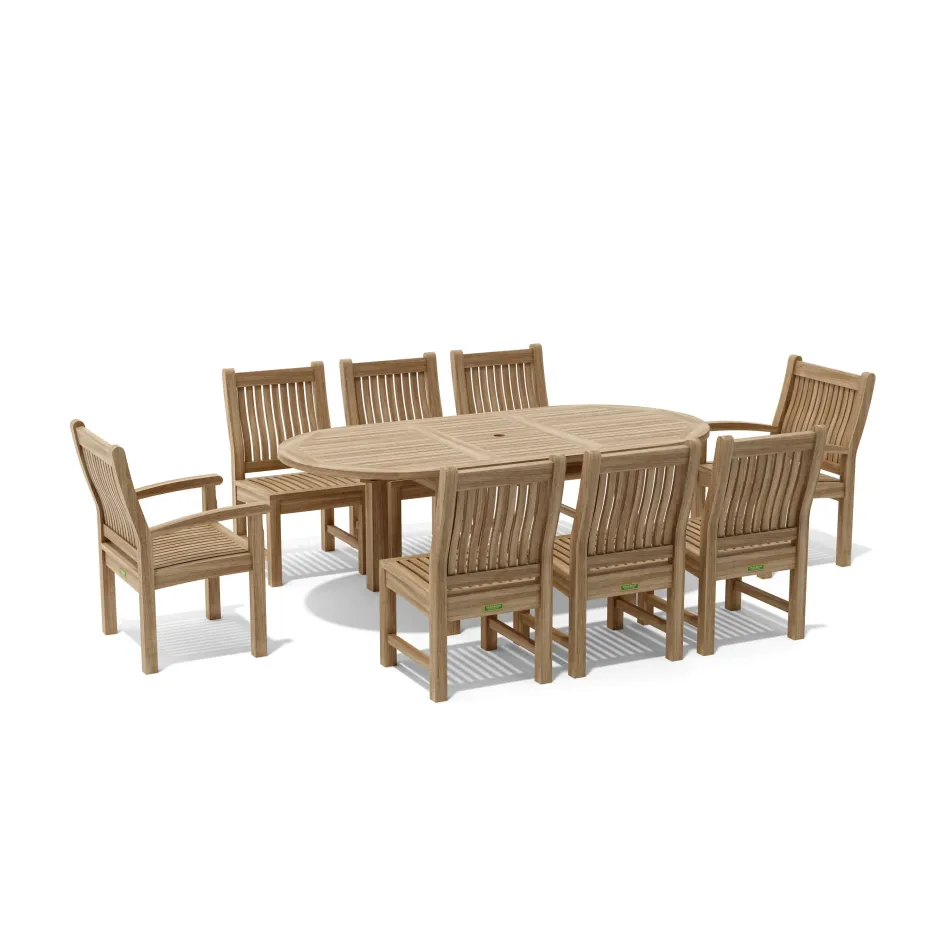 Bahama Sahara 9-Piece 78" Oval Dining Set
