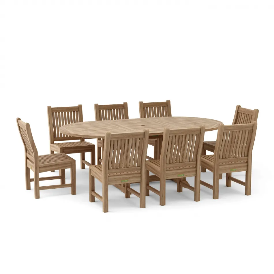 Bahama Sahara 9-Piece 87" Oval Dining Set