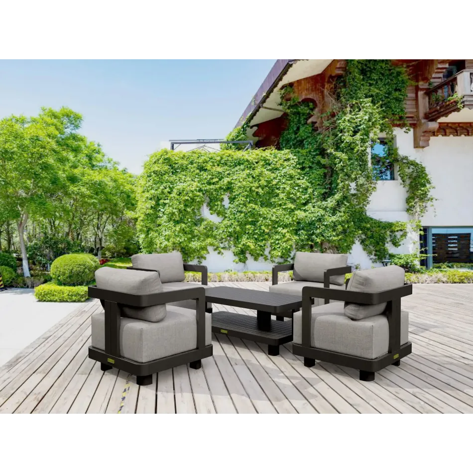Outdoor Set-904-Al 5-Pc Granada Aluminum Deep Seating