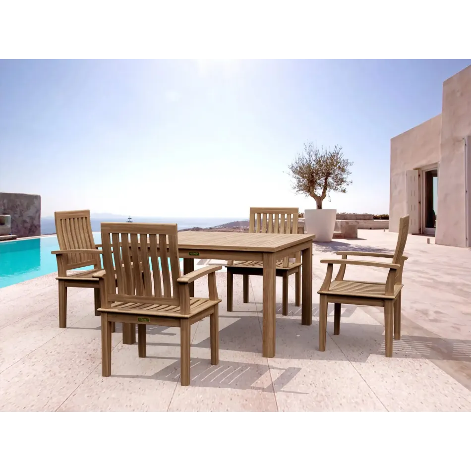 Outdoor Windsor Brianna 5-Pieces Dining Table Set